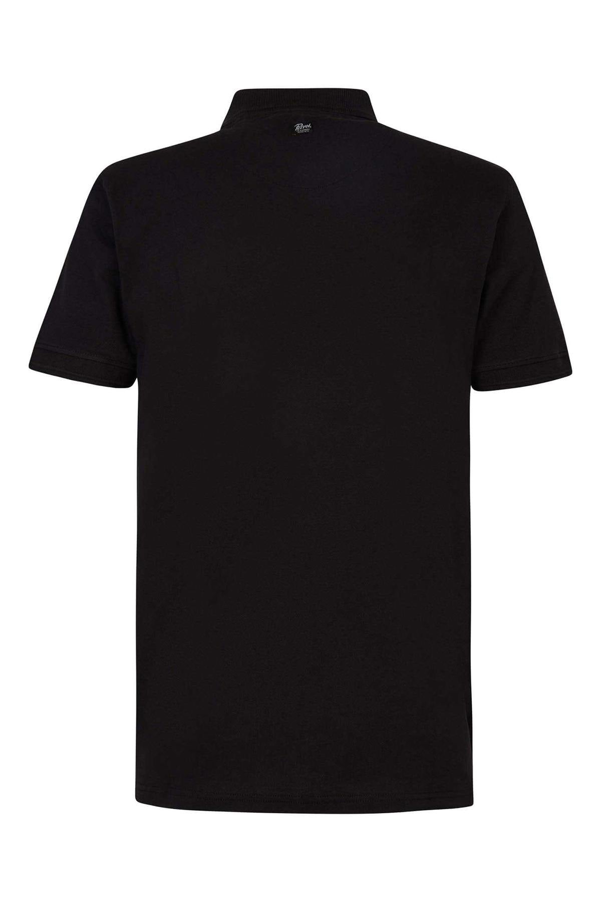 Men's plain black polo shirt - Image n°1