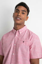Heather red short-sleeved shirt - Image n°1
