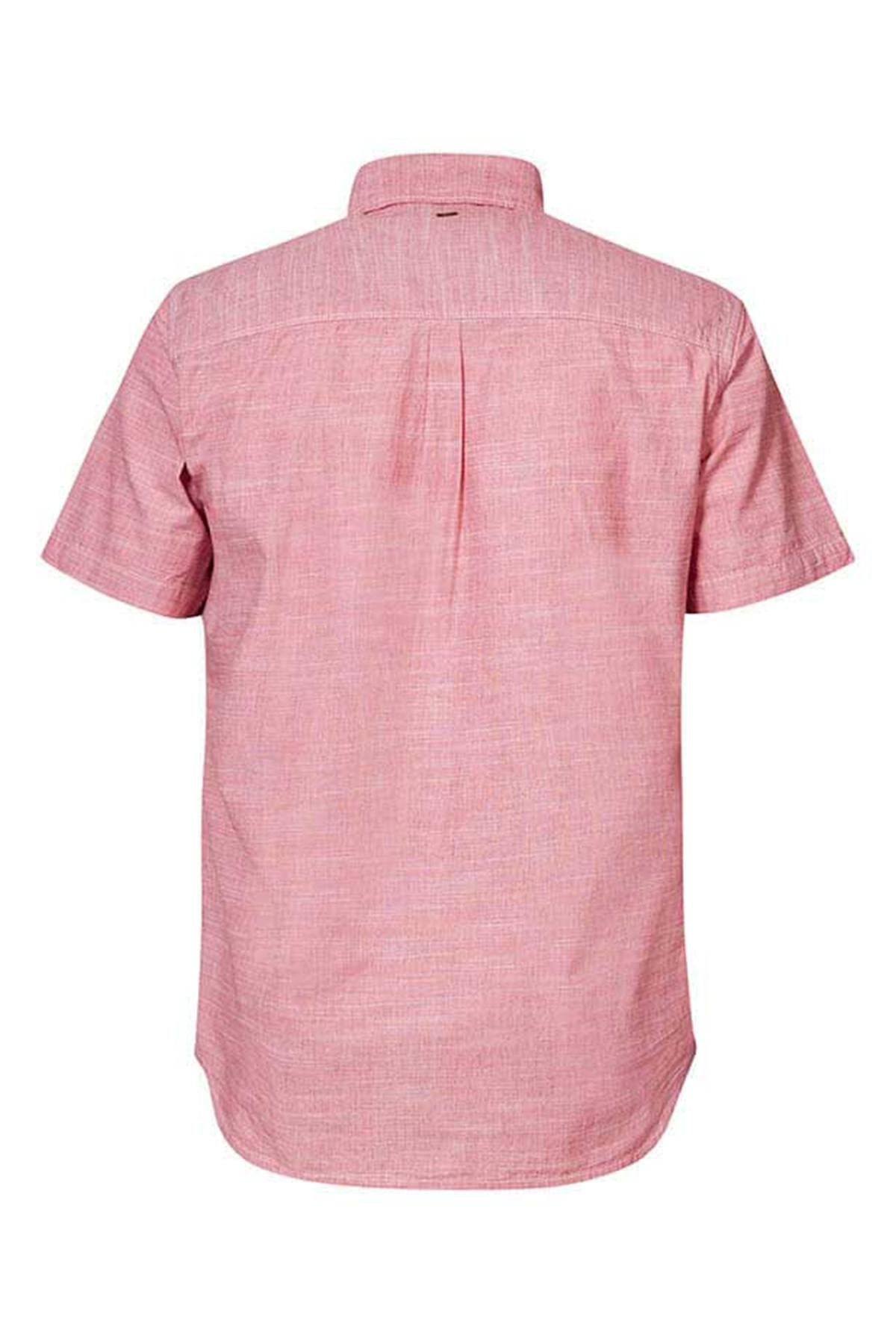 Heather red short-sleeved shirt - Image n°3