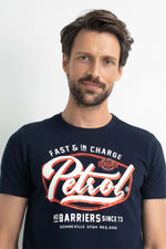 Men's navy blue round-neck t-shirt - Image n°2