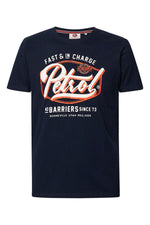 Men's navy blue round-neck t-shirt - Image n°5