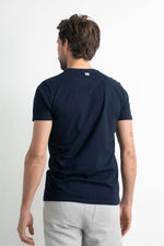 Men's navy blue round-neck t-shirt - Image n°4