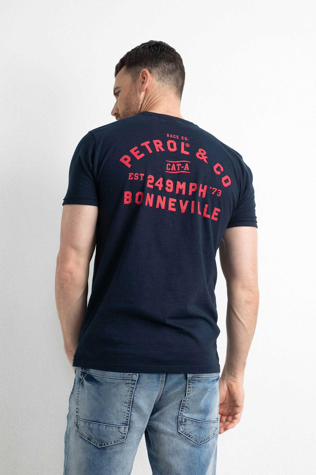 Navy blue round neck T-shirt - Image n°2
