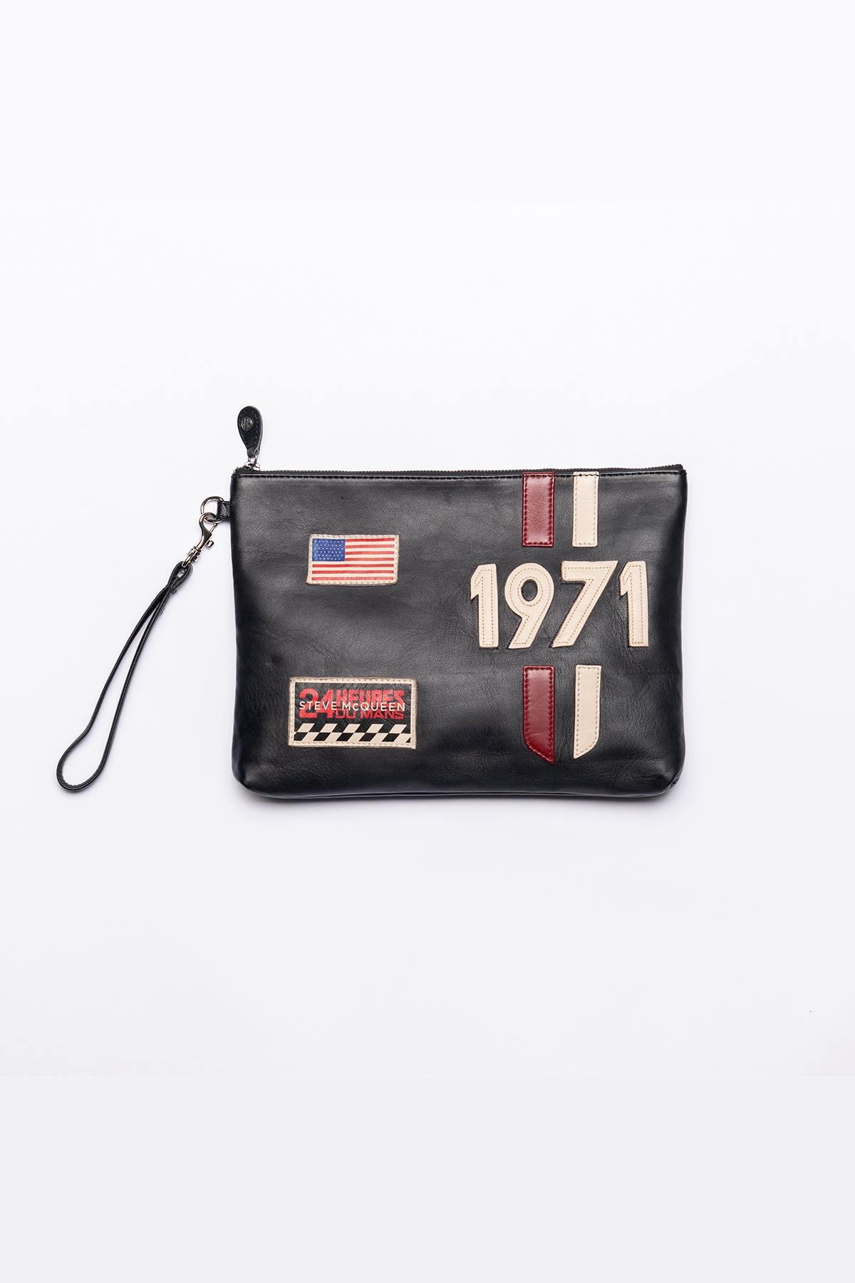 Small black leather bag McQueen 24h of Le Mans edition - Image n°1