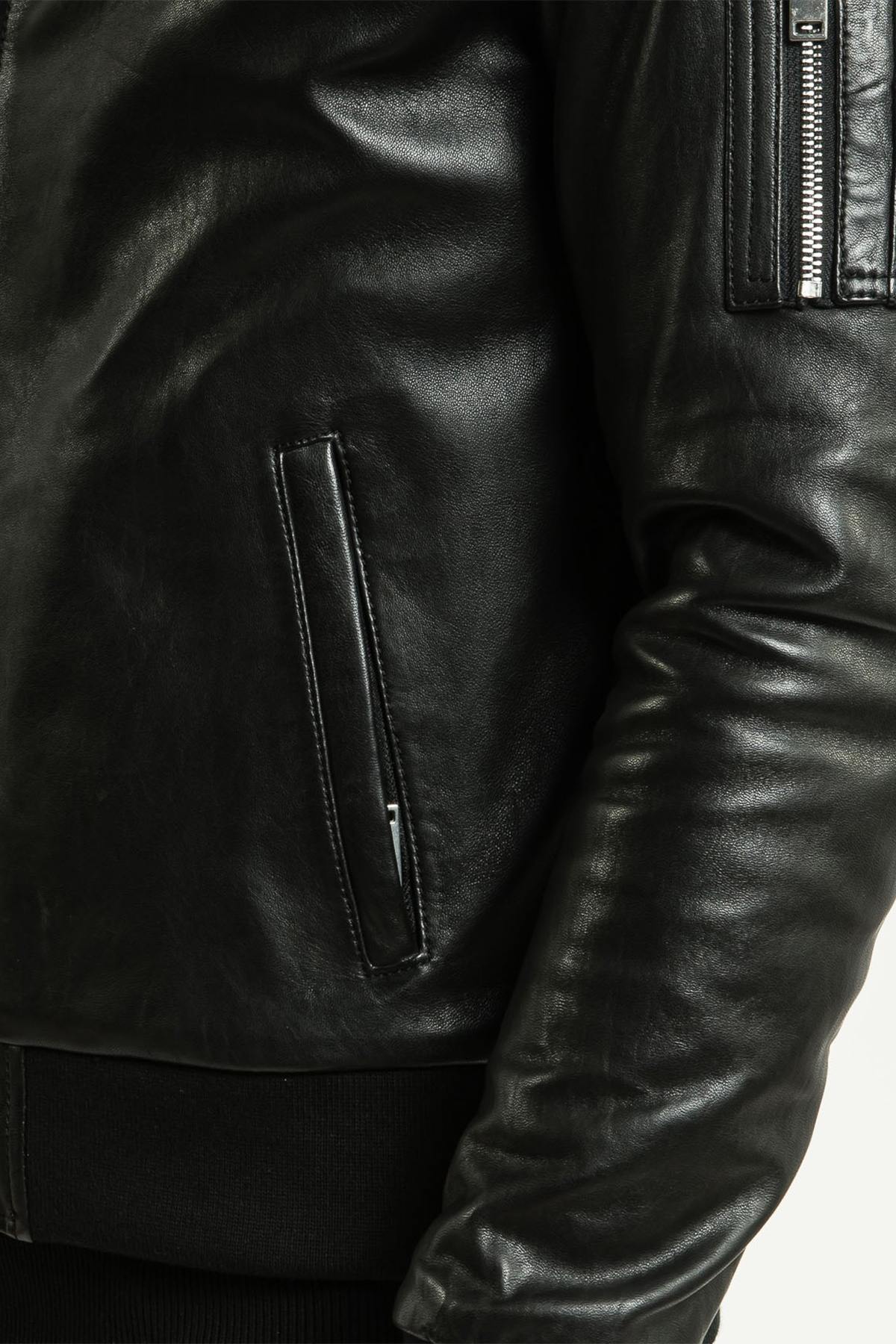 Black leather bomber - Image n°5