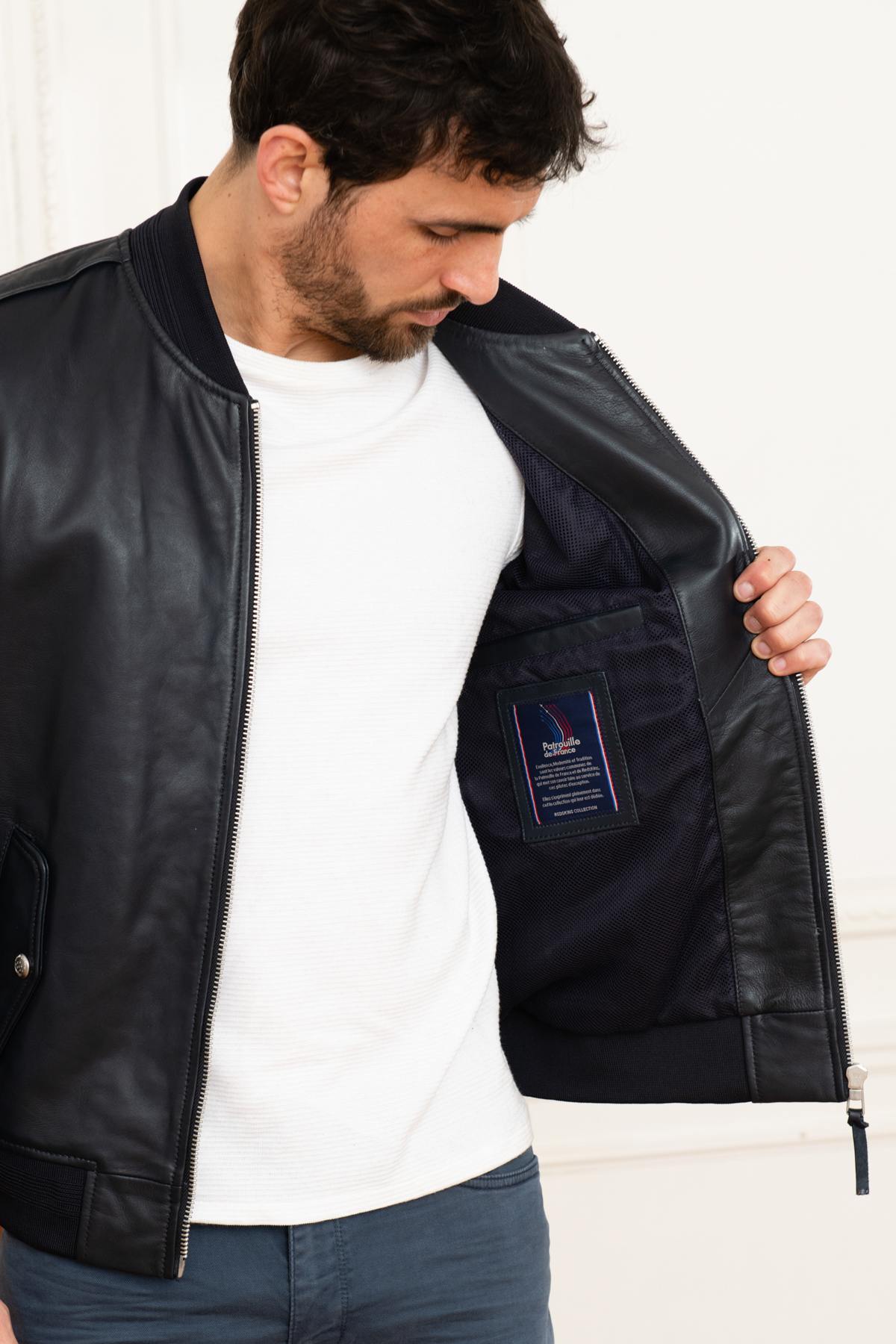 Tailored navy bombers in lambskin, inspired by Patrouille de France. - Image n°5
