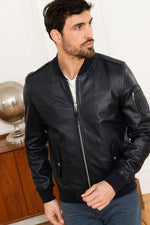 Tailored navy bombers in lambskin, inspired by Patrouille de France. - Image n°6