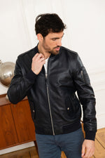 Tailored navy bombers in lambskin, inspired by Patrouille de France. - Image n°8