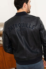 Tailored navy bombers in lambskin, inspired by Patrouille de France. - Image n°2
