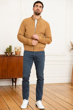 Oakwood's tan suede goat leather jacket: soft, sharp regular fit. - Image n°2