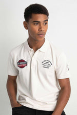 White short-sleeve polo shirt - Image n°1