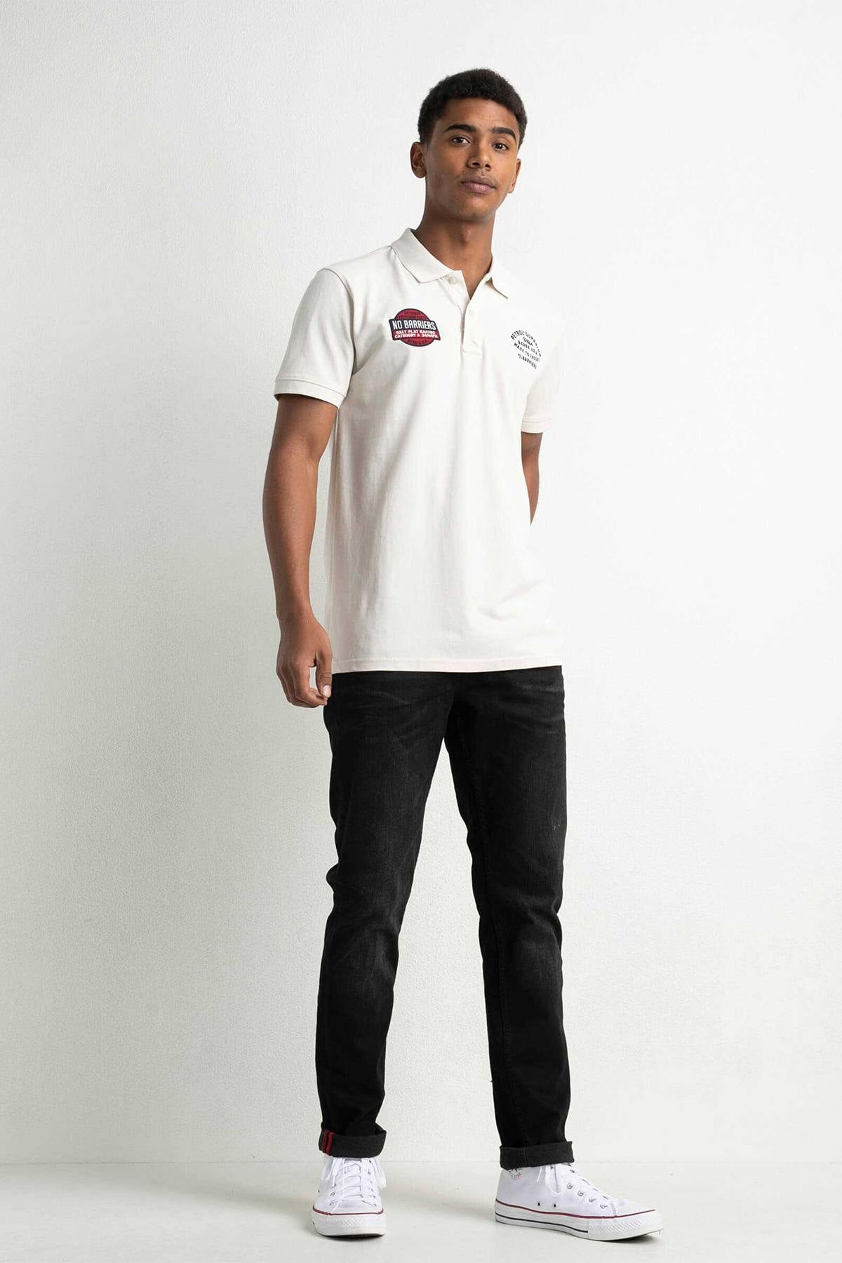 White short-sleeve polo shirt - Image n°3