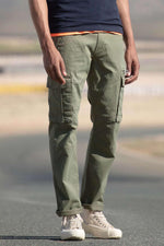 Khaki army cargo pants - Image n°1