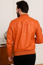 Redskins' Patrouille de France bomber in vivid orange lambskin. - Image n°6