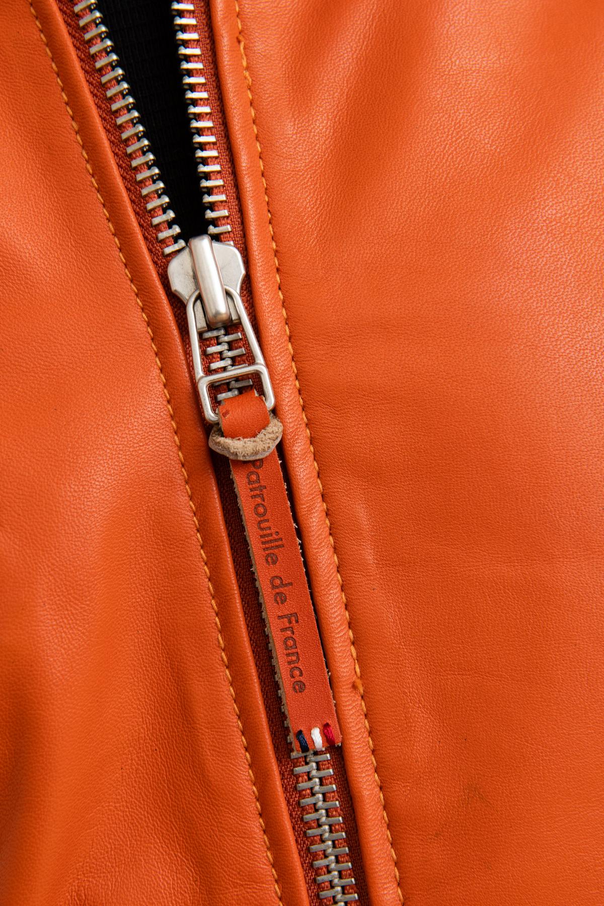 Redskins' Patrouille de France bomber in vivid orange lambskin. - Image n°8