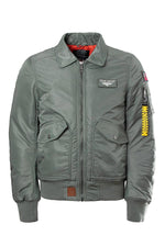 Khaki nylon bomber jacket - Image n°1
