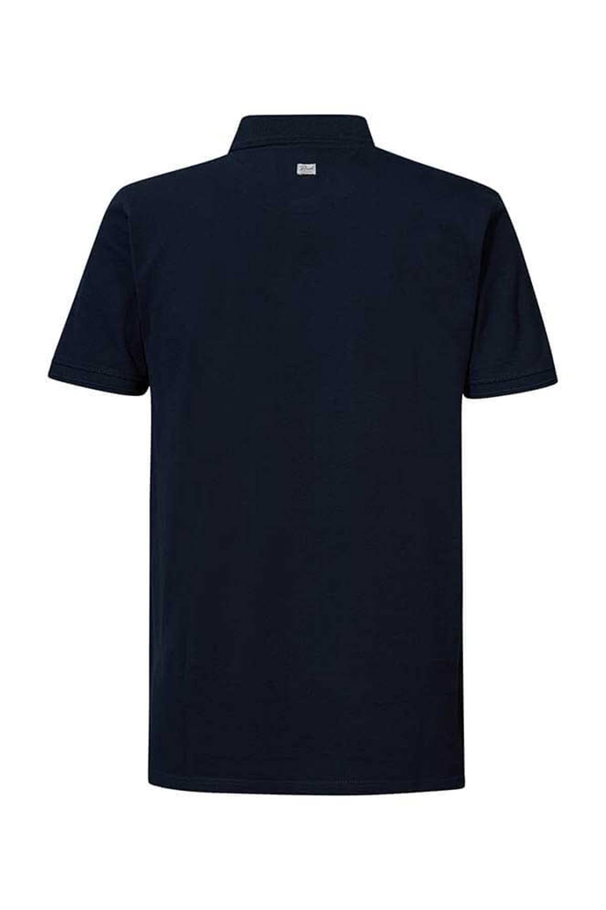 Men's navy blue polo shirt - Image n°6