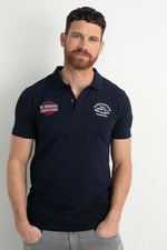 Dark blue sportswear polo shirt - Image n°3