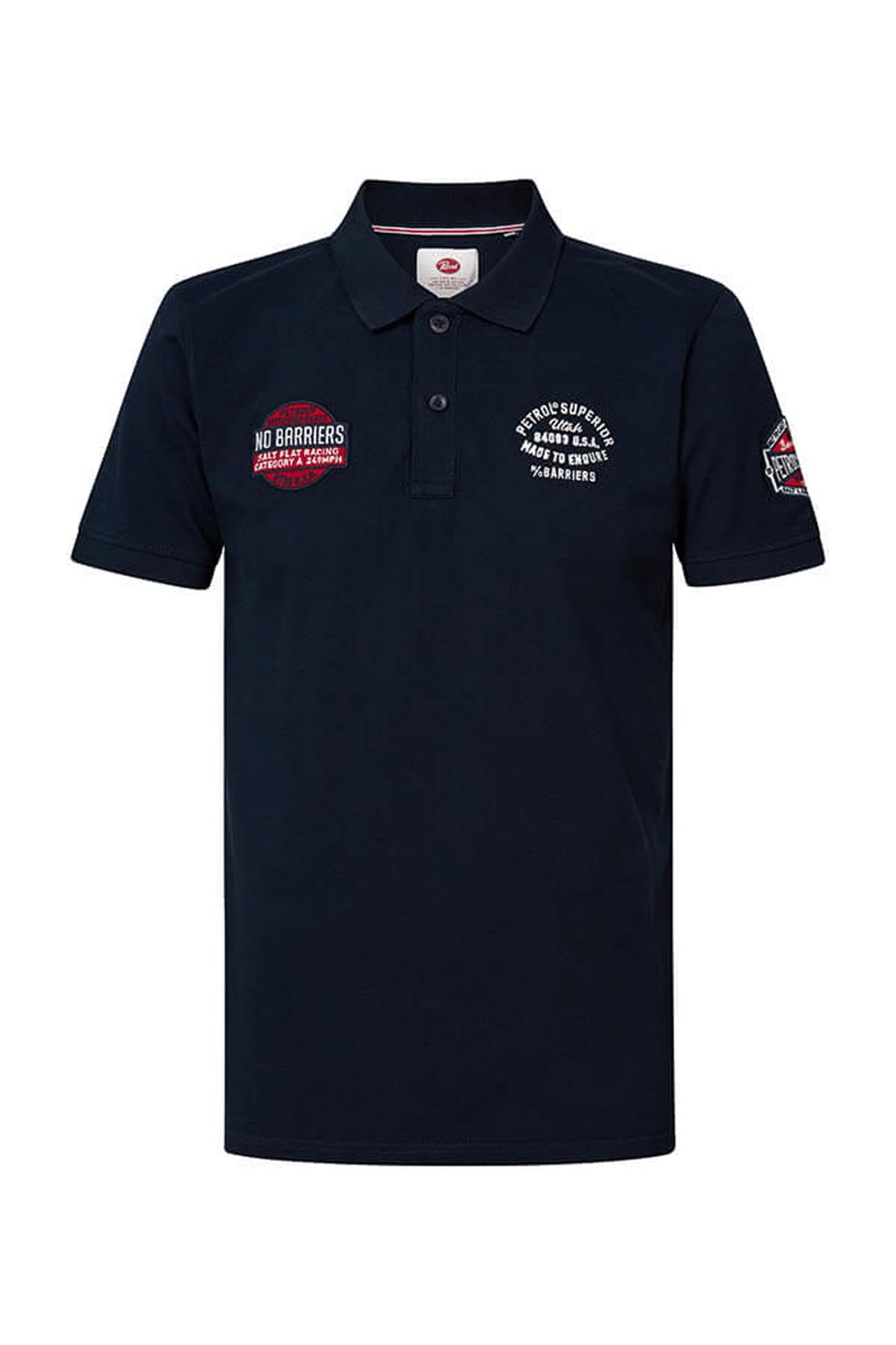 Dark blue sportswear polo shirt - Image n°6
