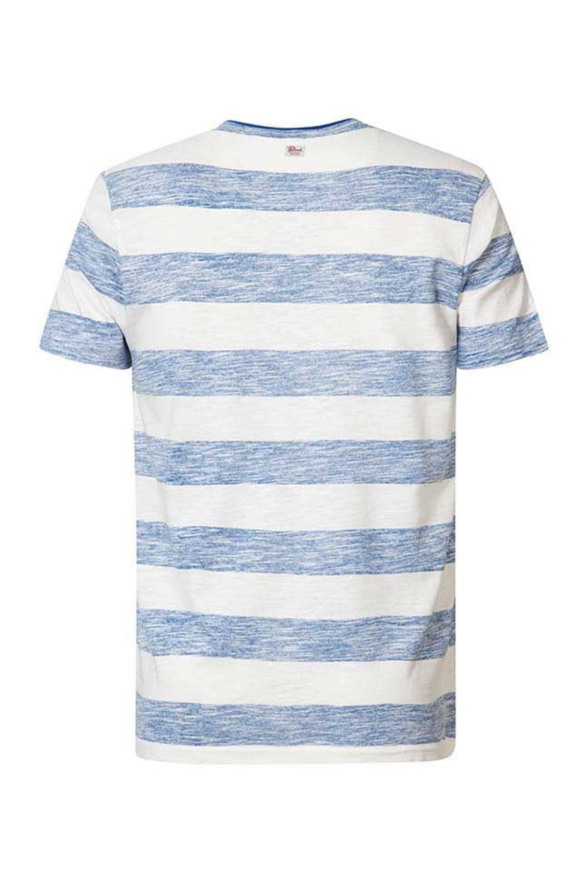 Men's blue and white striped t-shirt - Image n°6