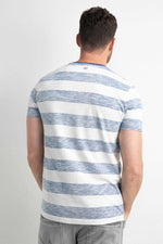 Men's blue and white striped t-shirt - Image n°2