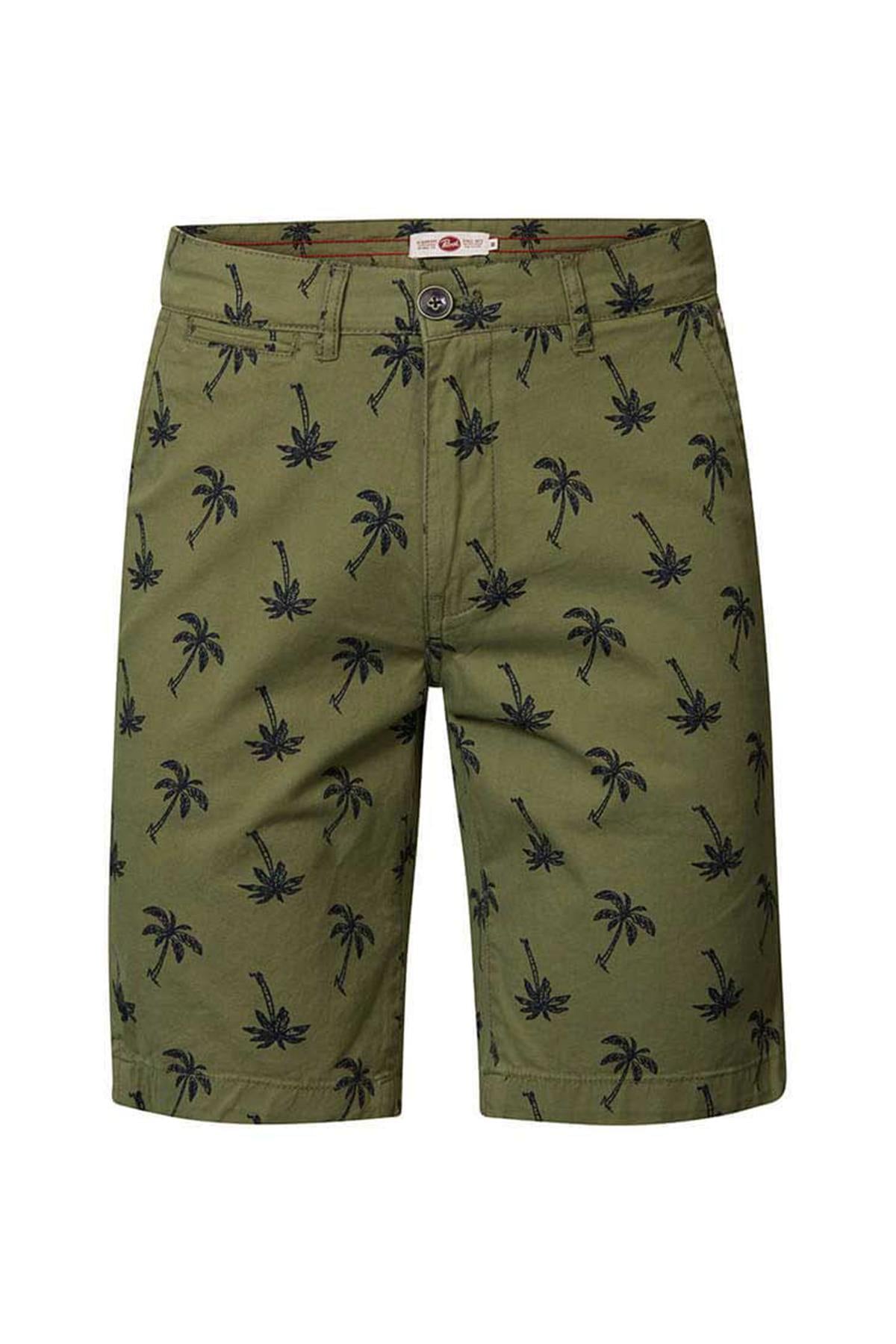 Khaki palm tree pattern shorts - Image n°4
