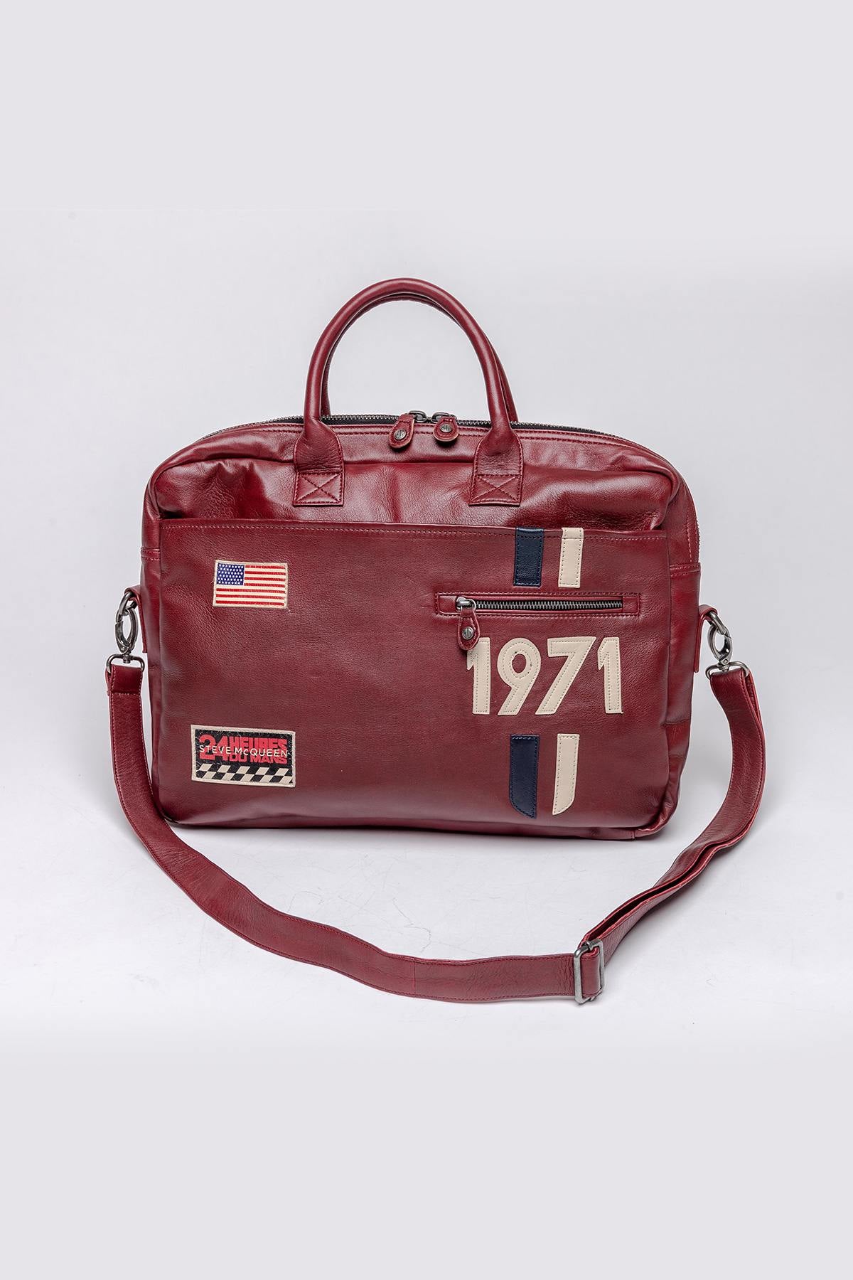 Steve McQueen red leather satchel 1971 - Image n°3