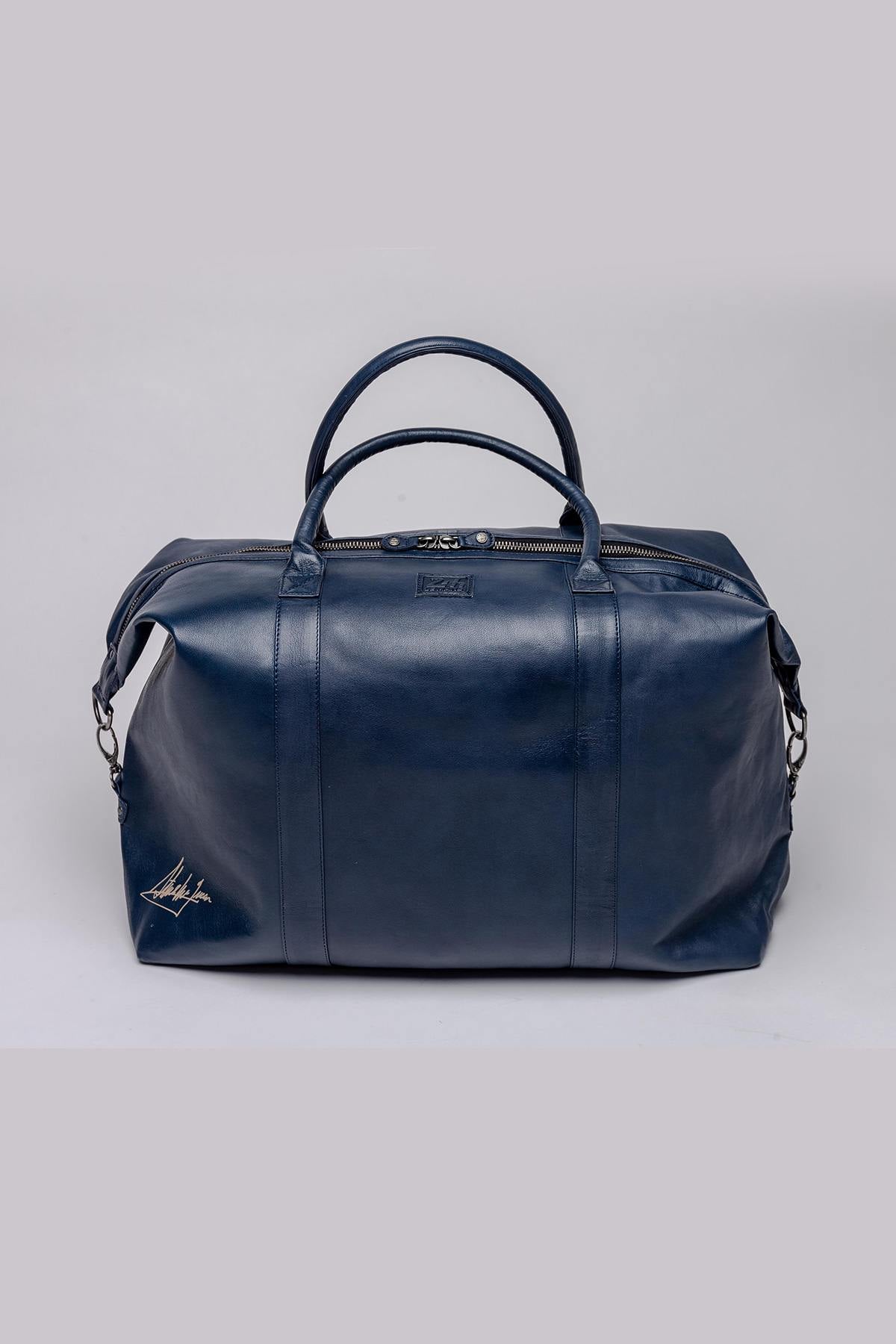 McQueen Blue Vintage Leather Travel Bag - Image n°3