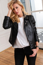 Biker Jacket in black lambskin - Image n°6