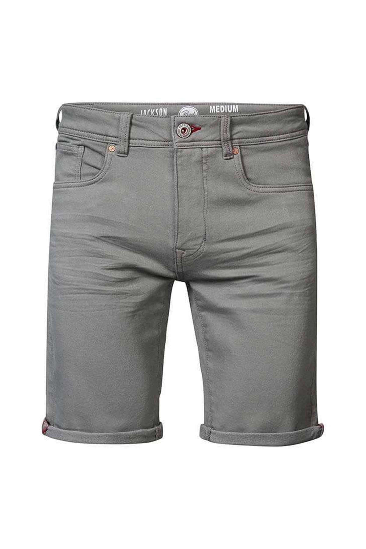 Gray denim shorts - Image n°1