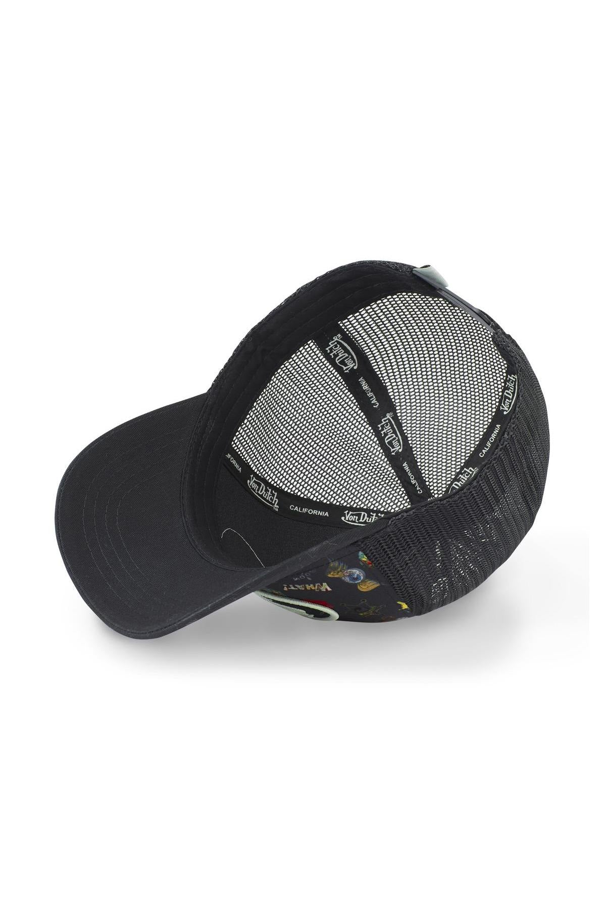 Black cap with printed patterns - Image n°3
