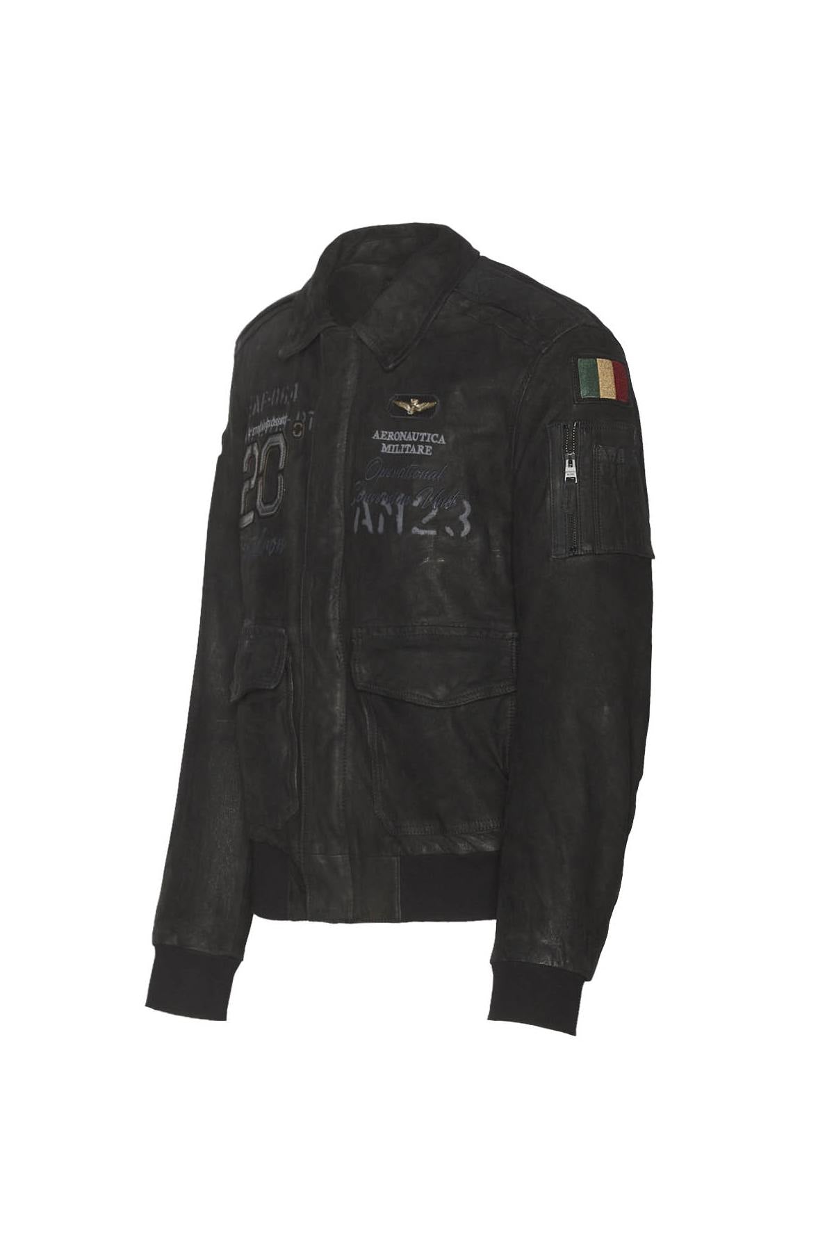  4° Stormo velvet effect leather jacket made in Italy - Image n°5