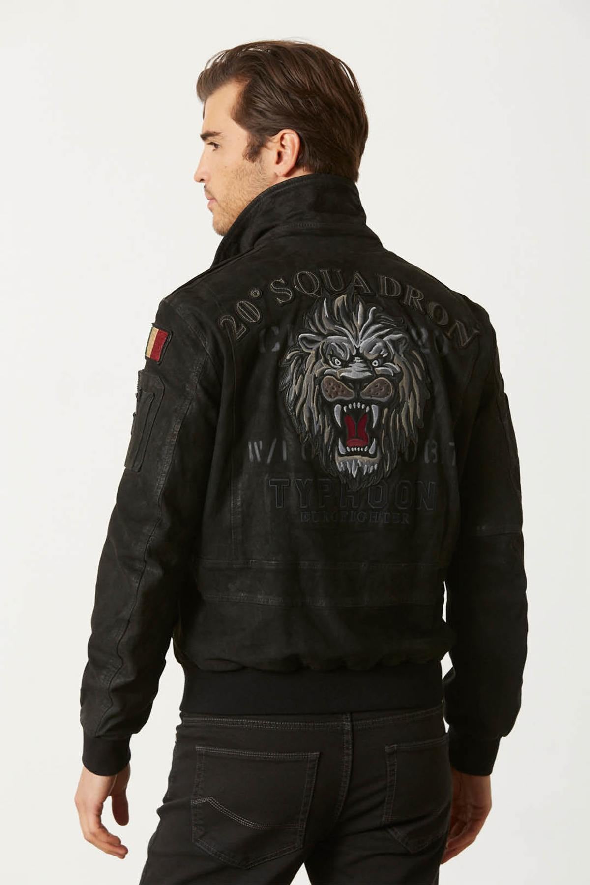  4° Stormo velvet effect leather jacket made in Italy - Image n°1