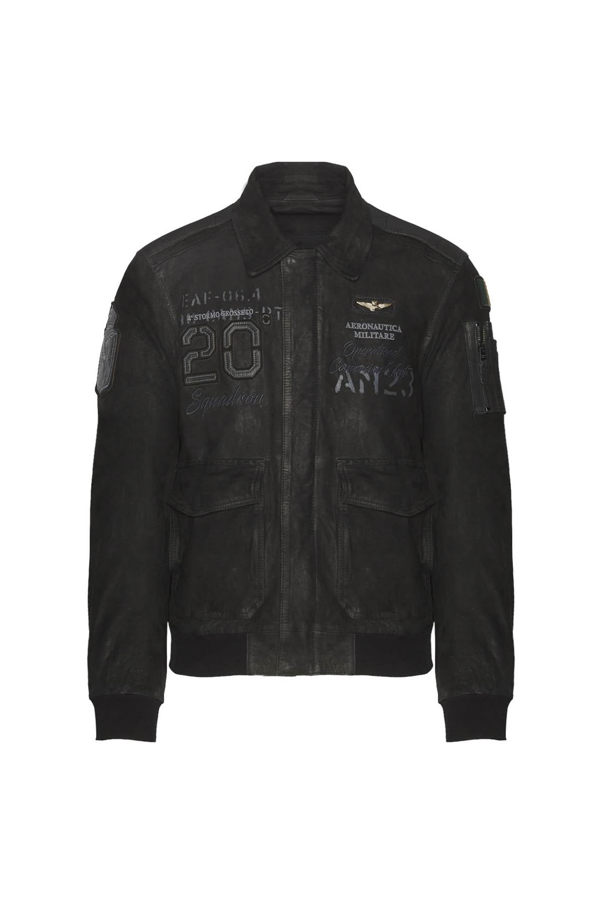  4° Stormo velvet effect leather jacket made in Italy - Image n°2
