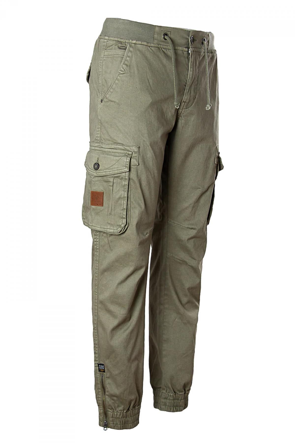 Khaki military style battle pants - Image n°2