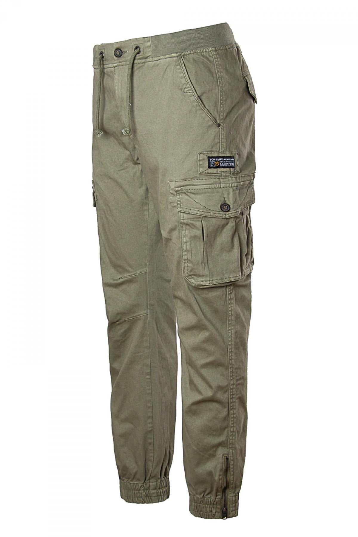 Khaki military style battle pants - Image n°3