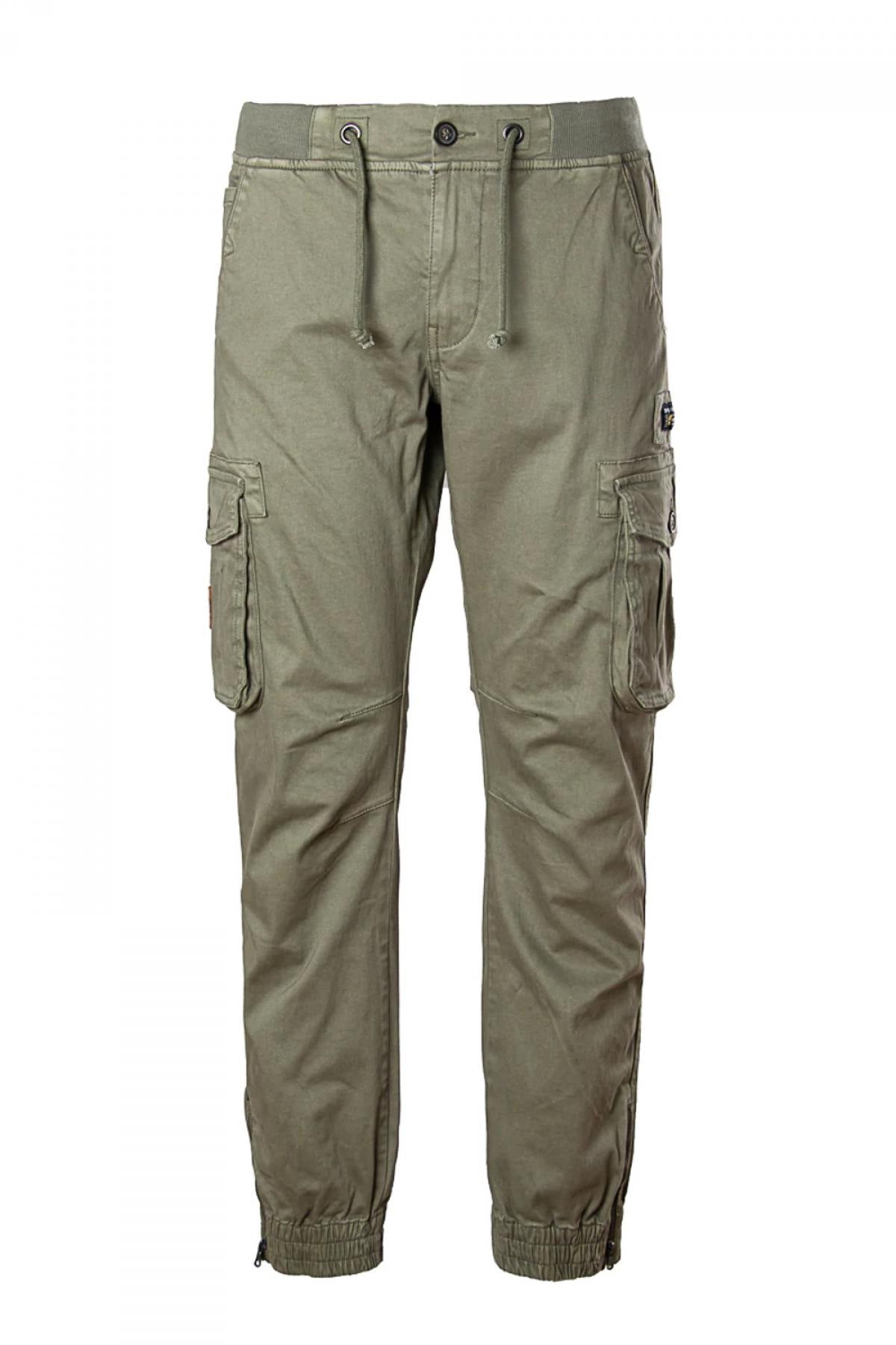 Khaki military style battle pants - Image n°1
