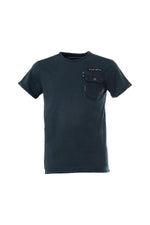 Dark blue t-shirt with chest pocket - Image n°2