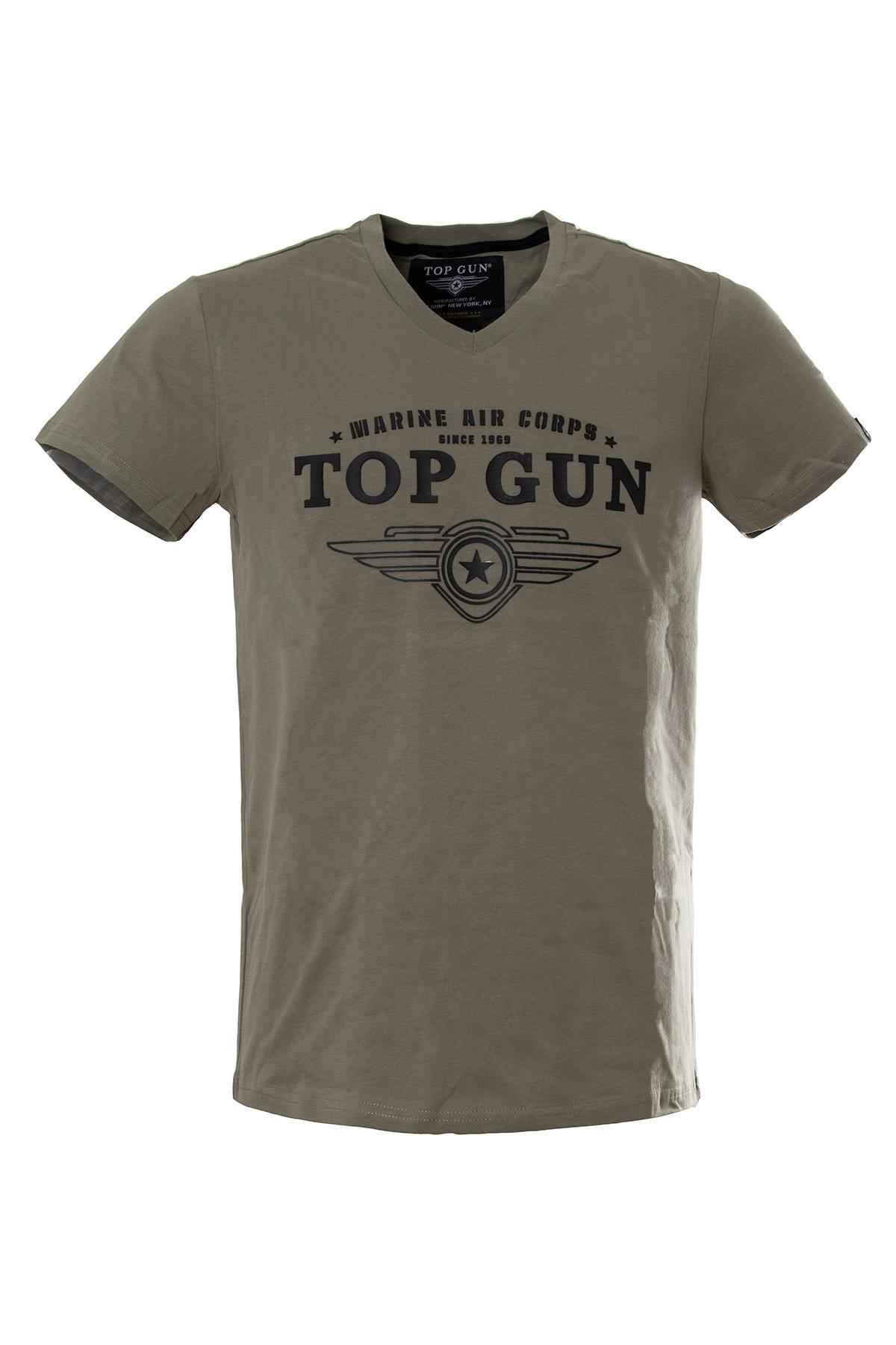 Khaki military t-shirt - Image n°1