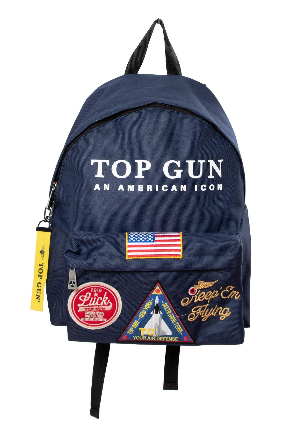 Navy blue military style backpack - Image n°1