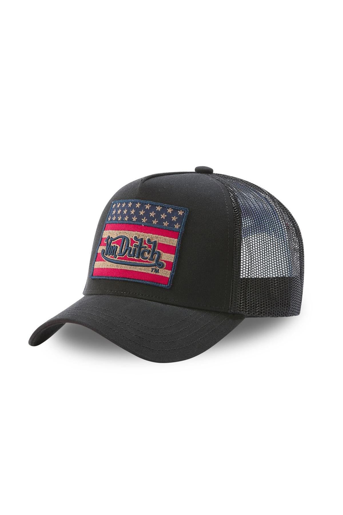 Black US flag trucker cap - Image n°1