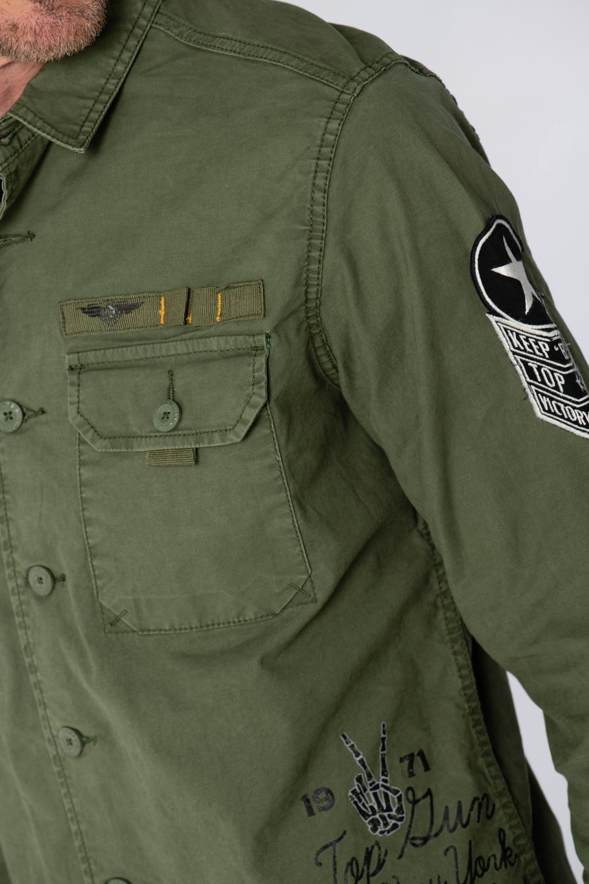 Khaki top gun military jacket - Image n°9