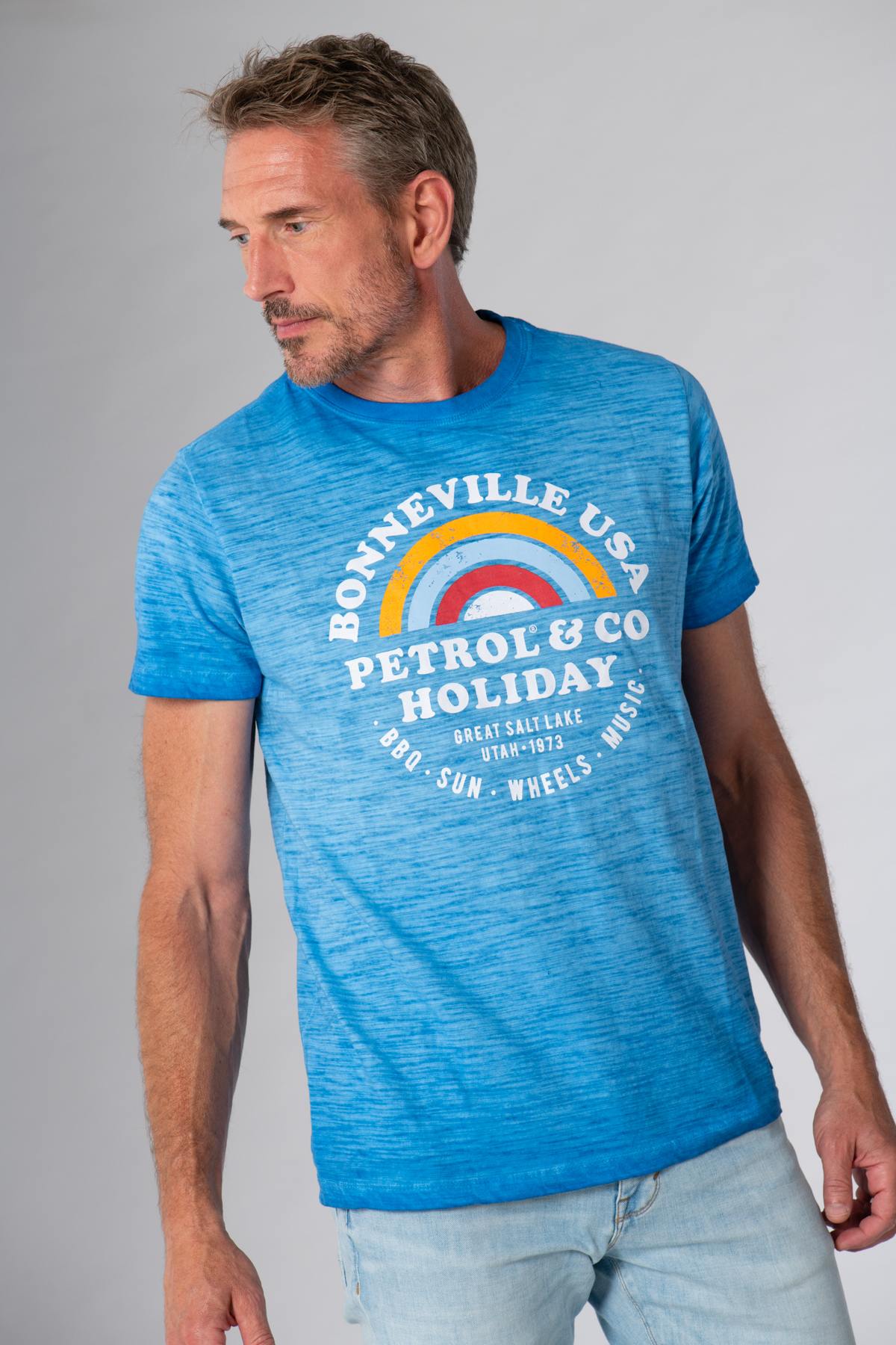 Electric blue Bonneville USA t-shirt - Image n°1