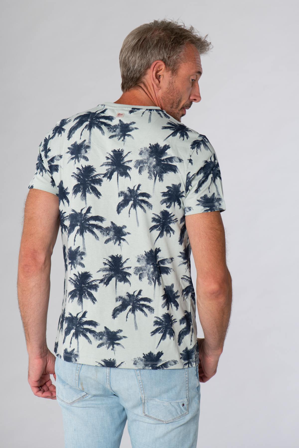 Palm tree pattern V-neck t-shirt - Image n°3
