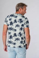Palm tree pattern V-neck t-shirt - Image n°3