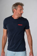 Navy blue t-shirt with summer print on the back - Image n°2