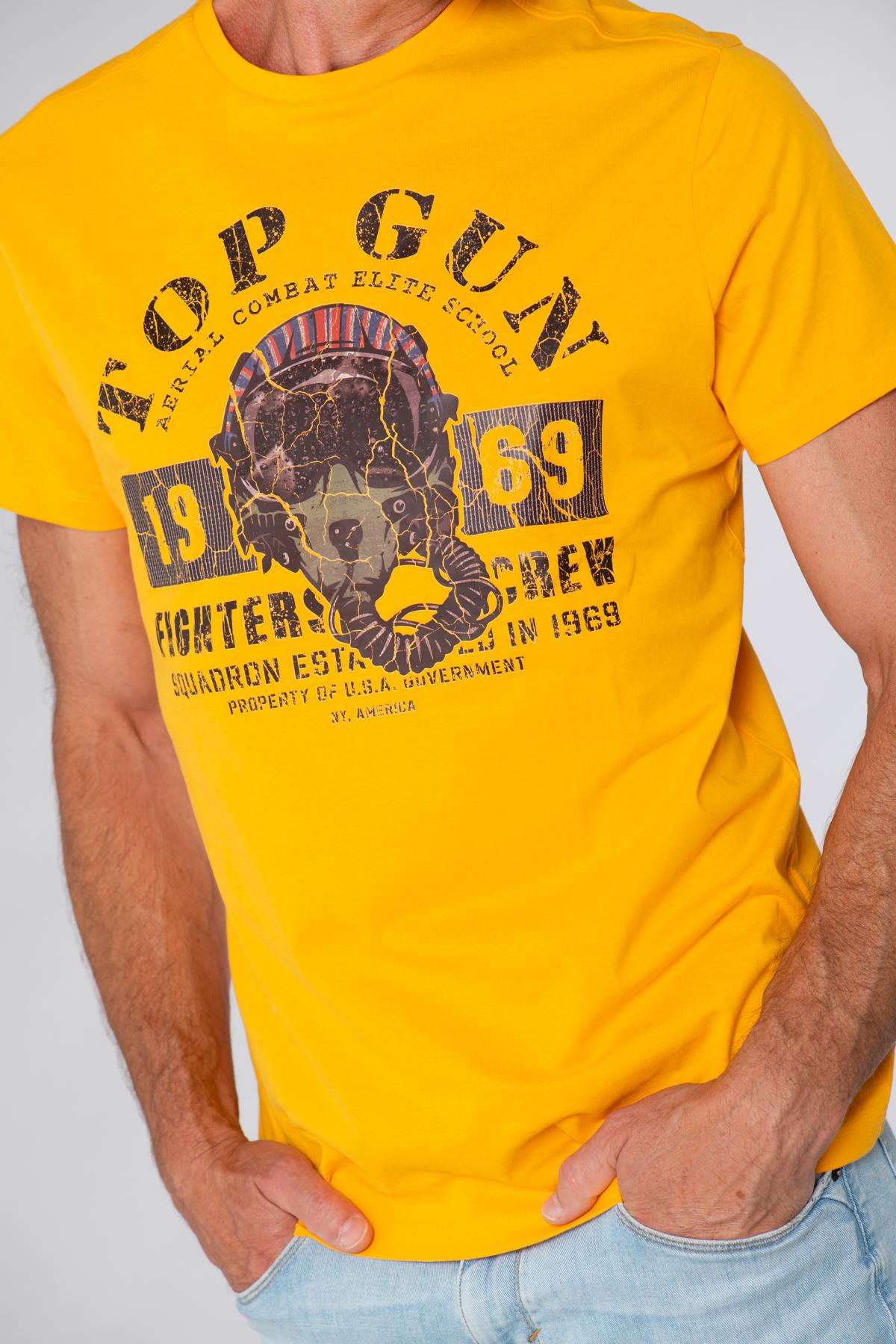 Top Gun 1969 yellow men's t-shirt - Image n°5