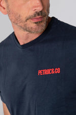 Navy blue t-shirt with summer print on the back - Image n°3