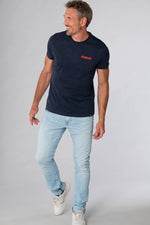 Navy blue t-shirt with summer print on the back - Image n°4