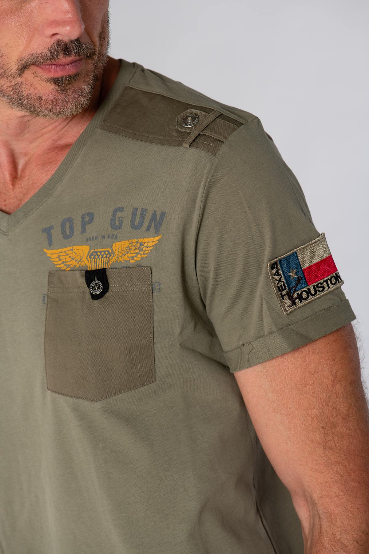 Khaki military t-shirt - Image n°5